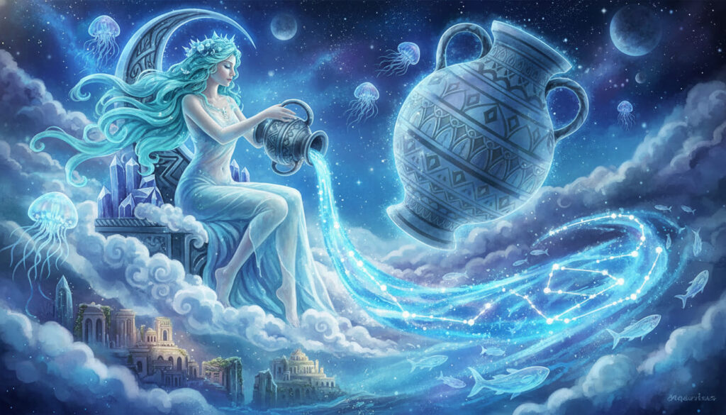 mọc bảo bình aquarius rising cô gái đổ nước