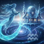 mọc bảo bình aquarius ascendant hình cô gái đổ nước gần ngôi nhà