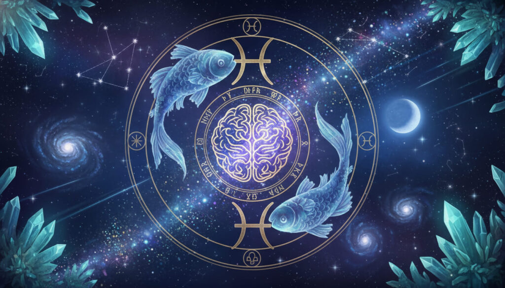 mọc song ngư pisces rising hai con cá biểu tượng cung song ngư và bộ não