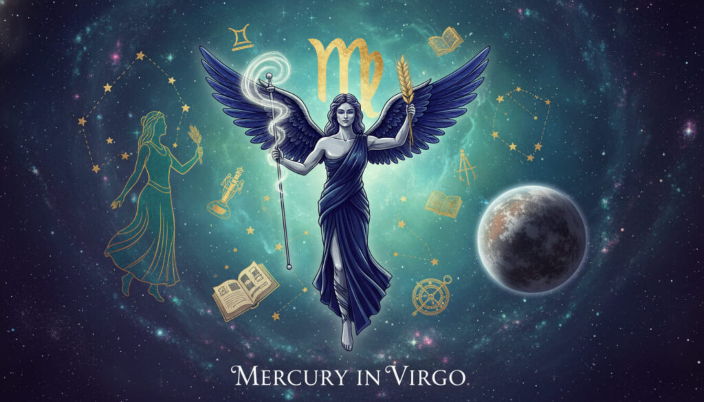 mercury xử nữ mercury virgo cô gái có cánh và ký hiệu xử nữ