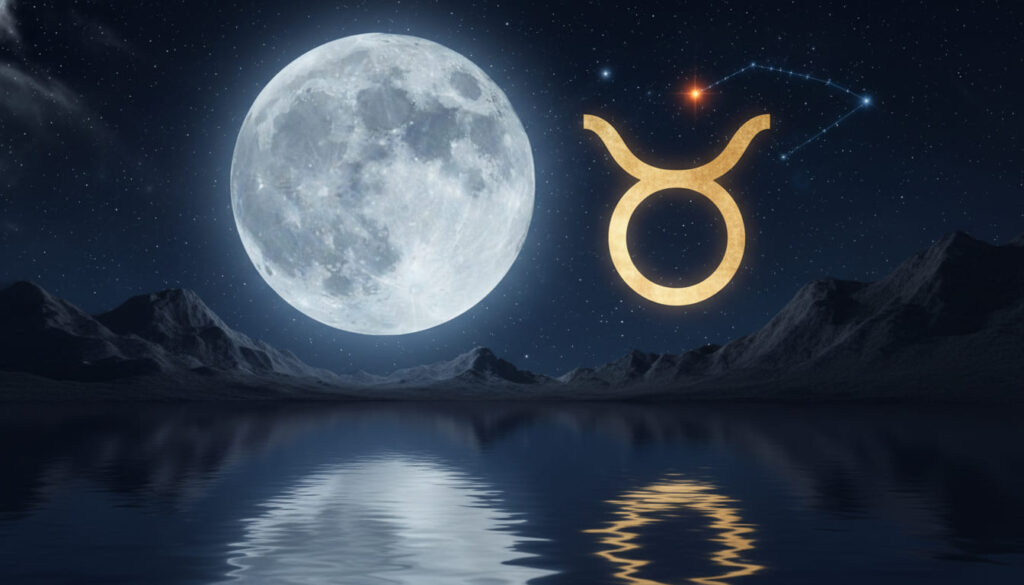 moon kim ngưu taurus moon moon in taurus ký hiệu kim ngưu và mặt trăng in hình dưới hồ nước