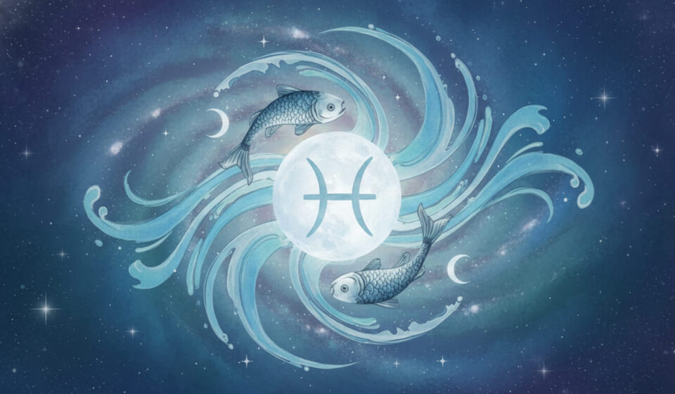 moon song ngư moon in pisces biểu tượng song ngư có hai con cá bơi xung quanh