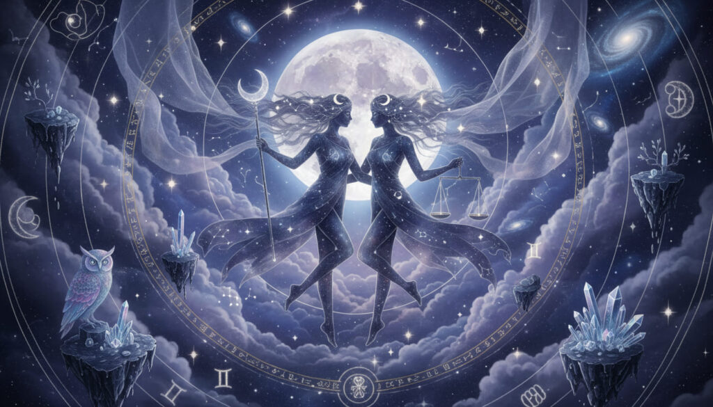 moon song tử moon in gemini hai cô gái tạo dáng bên mặt trăng