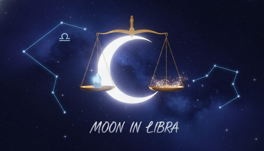 moon thiên bình moon libra hình mặt trăng lưỡi liềm và cán cân
