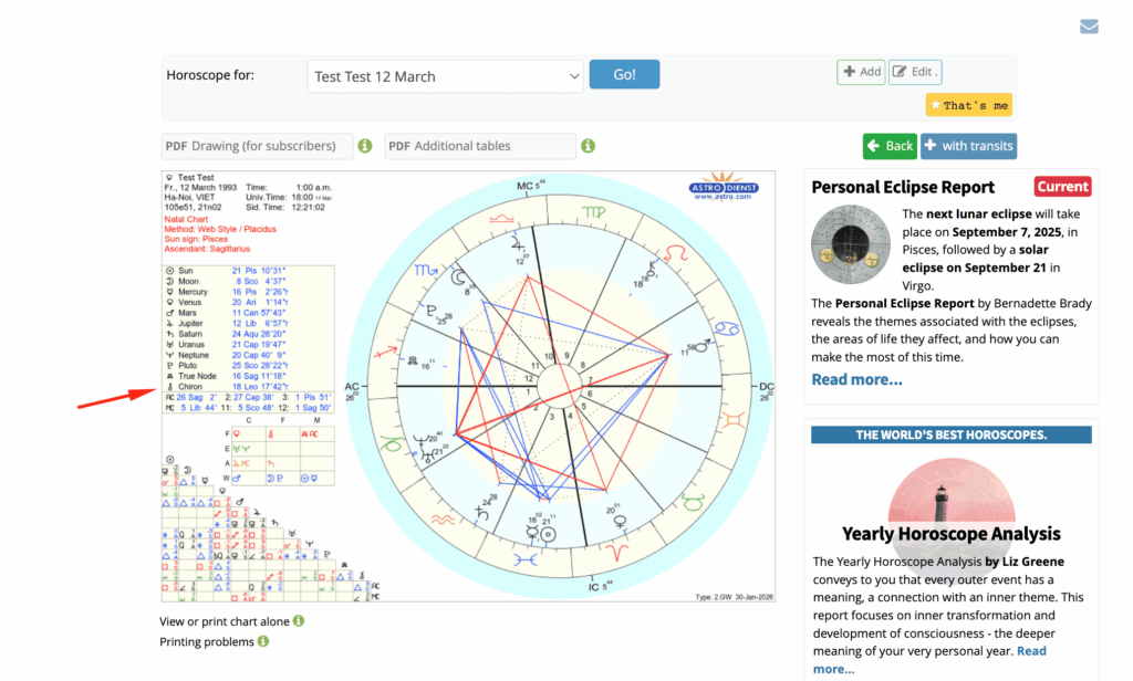 lập bản đồ sao astro chart generator bản đồ sao hoàn thiện
