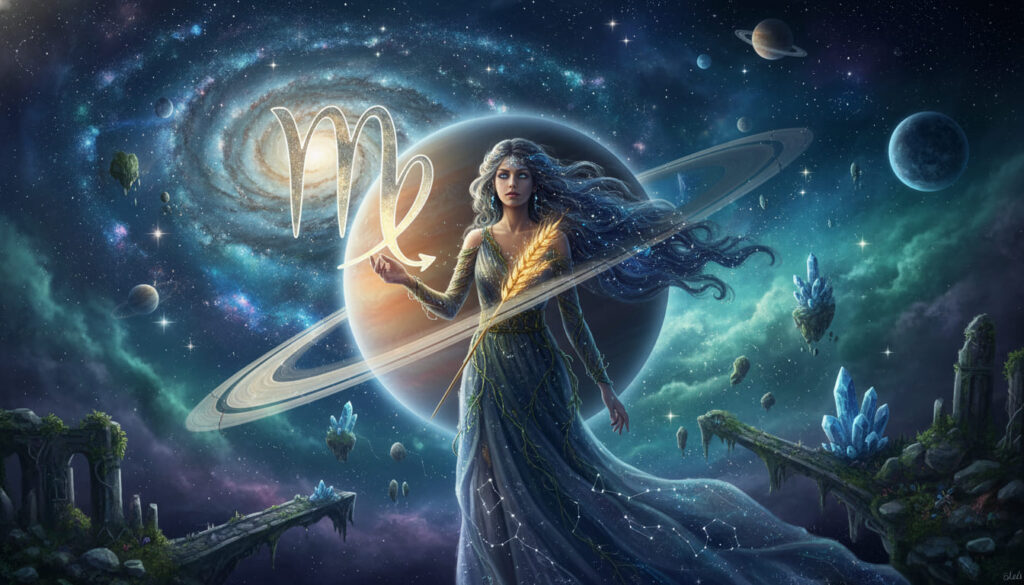 saturn in virgo sao thổ xử nữ  ký hiệu cung xử nữ và cô gái cầm cây lúa mạch