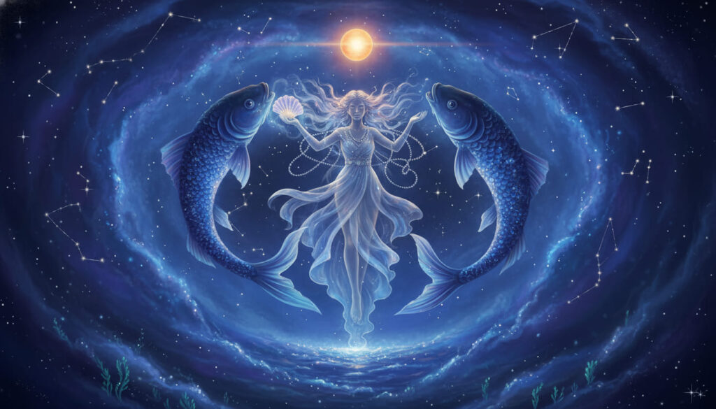 venus song ngư cô gái trong chiếc bình
